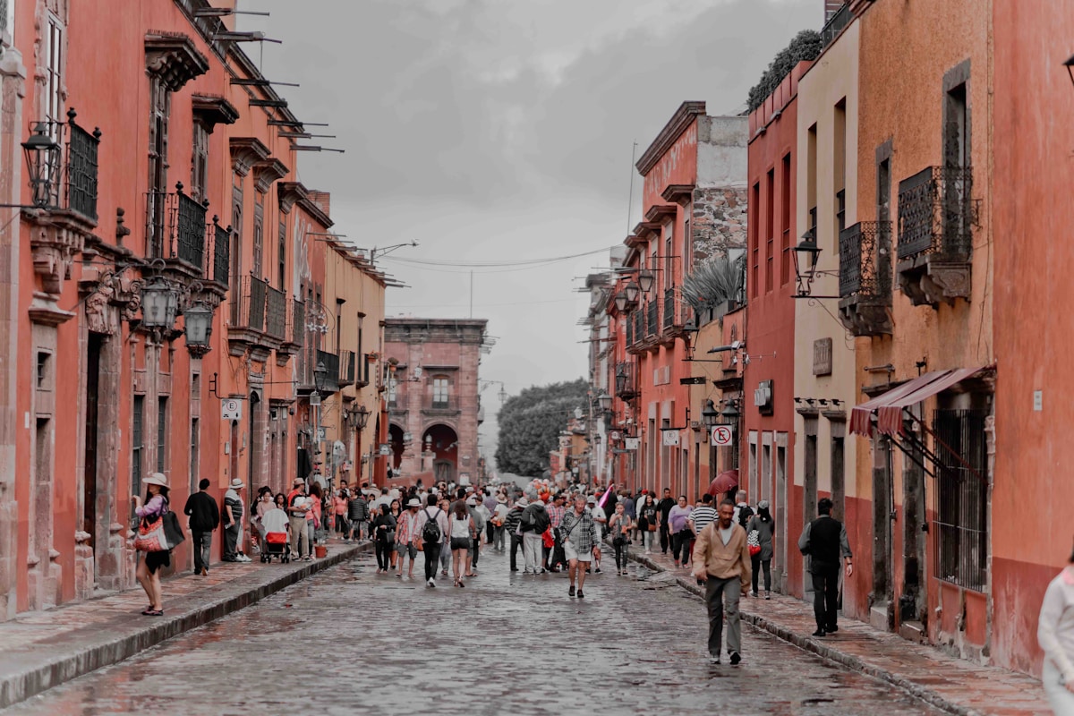 Taxco colonial hilltop town in Guerrero with the Santa Prisca cathedral